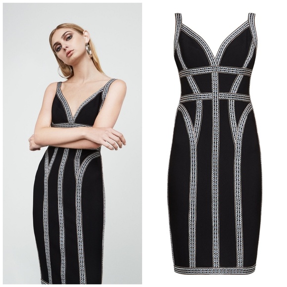 Herve Leger Dresses & Skirts - Herve Leger Zola Jacquard Bandage Dress Black